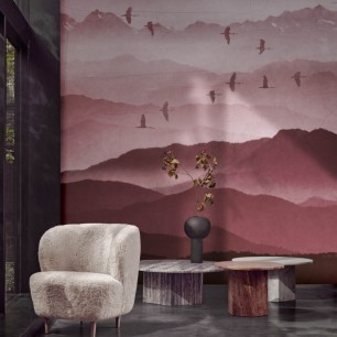 Fototapet idea murale IDM-IM2123. Conține culorile: Roșu, Roșu-Violet, Violet, Violet Pastel, Maro, Maro-Negru, Gri, Telegri 4