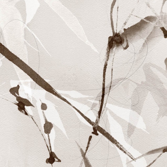 Morii - Wallpaper contemporan cu model abstract cu accente florale elegante, perfect pentru living, dormitor sau birou