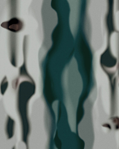 Tapet abstract cu nuanțe de verde și gri, perfect pentru a crea o atmosferă calmă și relaxantă.