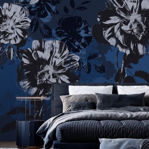Fototapet idea murale IDM-IM2206. Conține culorile: Albastru, Albastru Cobalt, Gri, Gri Fereastră, Aluminiu, Aluminiu-Alb