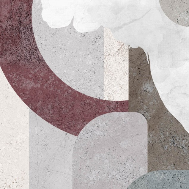Tapet abstract modern cu tigru alb pe fundal geometric