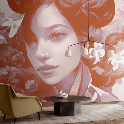 Tapet modern cu design artistic - Geisha III