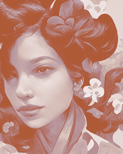 Tapet modern cu design artistic - Geisha III