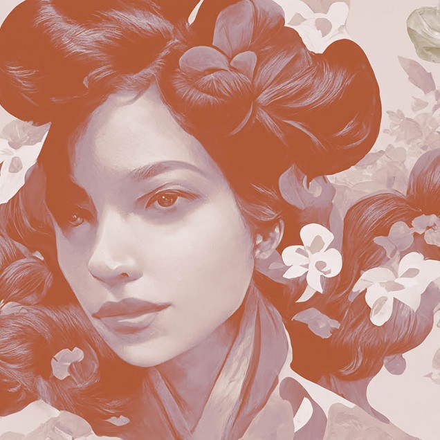 Tapet modern cu design artistic - Geisha III