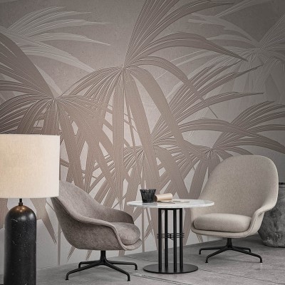 Tapet modern cu frunze delicate