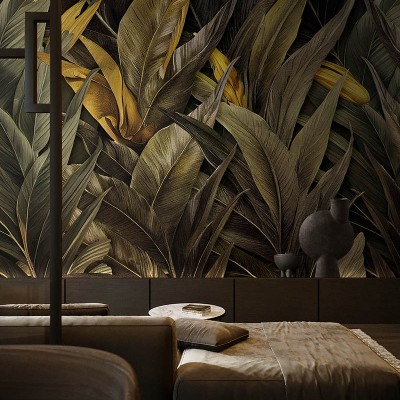Fototapet cu frunze tropicale luxuriante