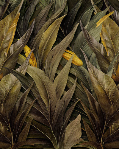 Fototapet cu frunze tropicale luxuriante