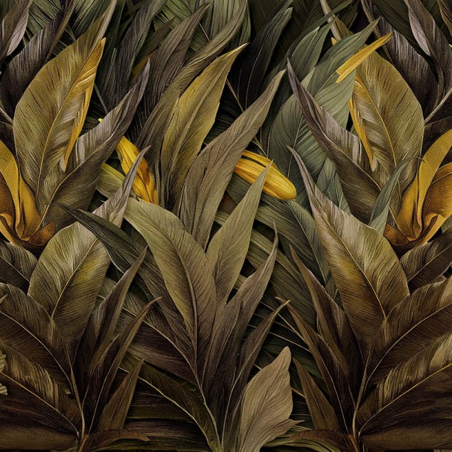 Fototapet cu frunze tropicale luxuriante
