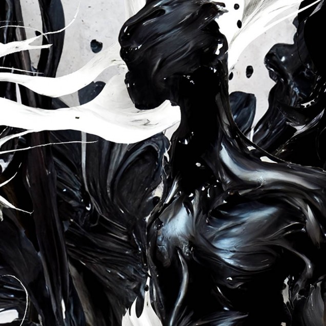 Un Poeme Visuel II - tapet contemporan cu design abstract in negru si alb