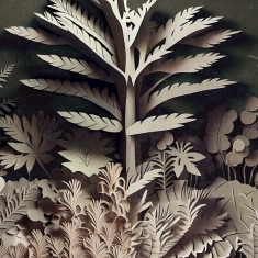 Fototapet contemporan Paper Foliage, personalizat, Idea Murale