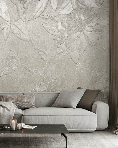 Tapet floral contemporan cu design de magnolie