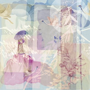 Fototapet Sketchbook / Primavera, Variant 1, Inkiostro Bianco