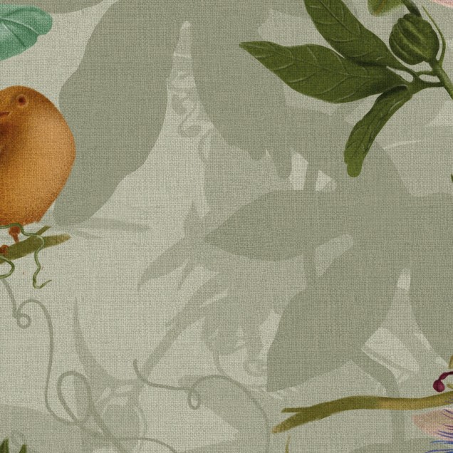 Tapet cu flori de pasiune delicat, in tonuri pastelate. Perfect pentru a adauga eleganta si rafinament oricarei incaperi.
