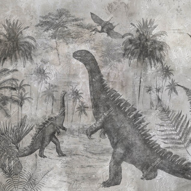 Wallpaper cu dinozaur în stil sketchbook
