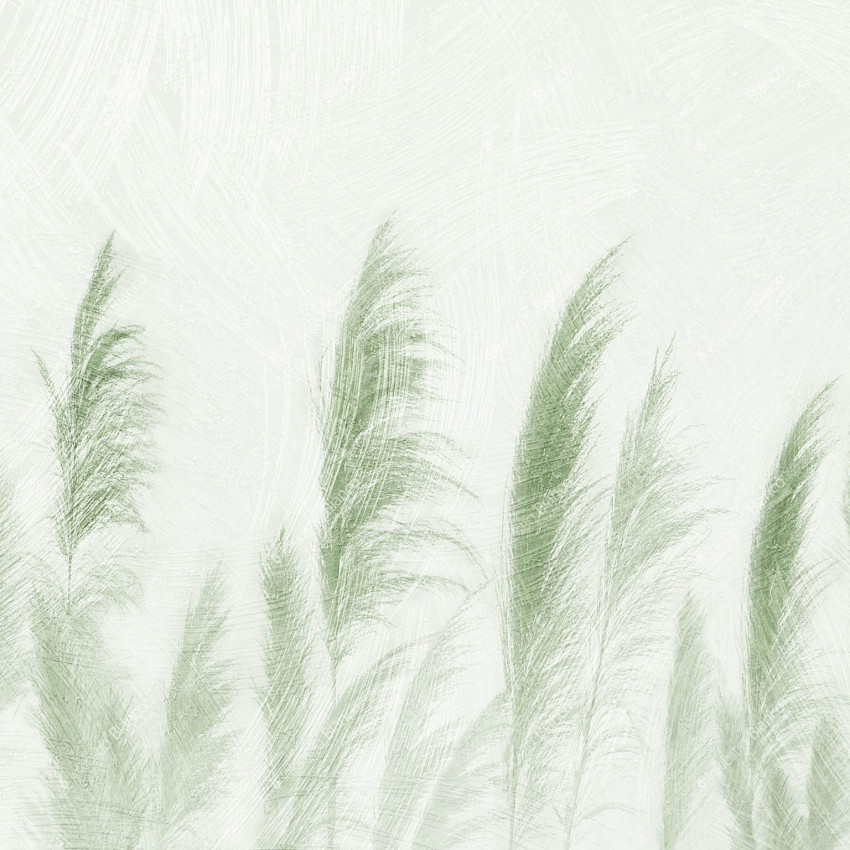 Tapet cu design minimalist, cu fire de iarbă verde