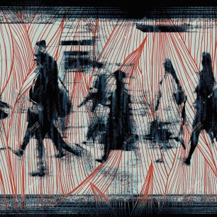 Fototapet Sketchbook / Walking, Variant 1, Inkiostro Bianco