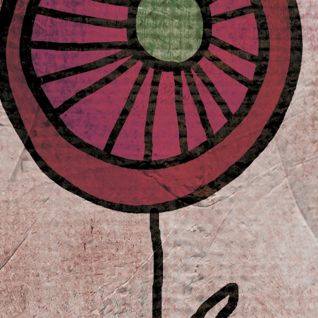 Tapet cu flori abstracte, design minimalist