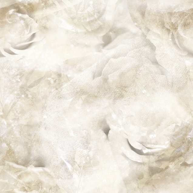 Tapet baie modern cu flori delicate, alb cremos, elegant, minimalist, design abstract, oglindă rotundă, atmosferă relaxantă, sofisticată, baie spa.