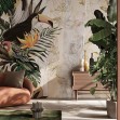 Tapet tropical cu design exotic Tapet tropical cu design exotic, cu păsări și plante tropicale