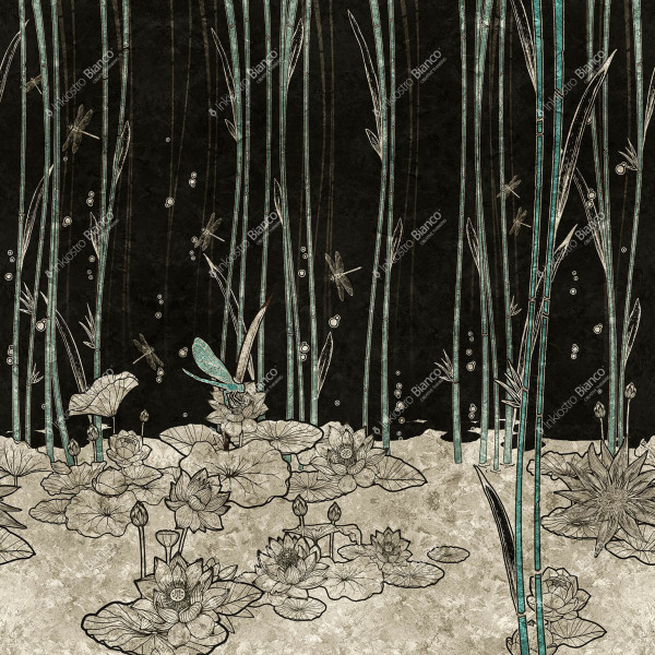 Goldenwall / Bluemoon, Variant 2, Inkiostro Bianco