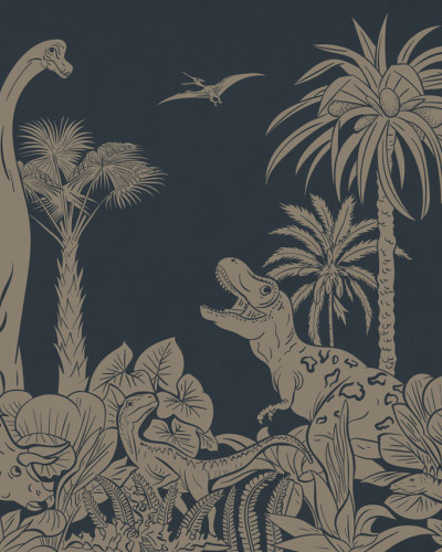Monochrome Dino - Blue Vintage, Kikki Belle