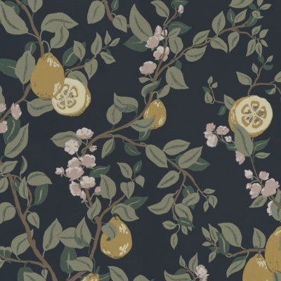Tapet lavabil cu flori Kvitten Dark Blue