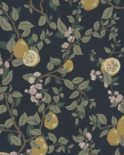 Tapet lavabil cu flori Kvitten Dark Blue