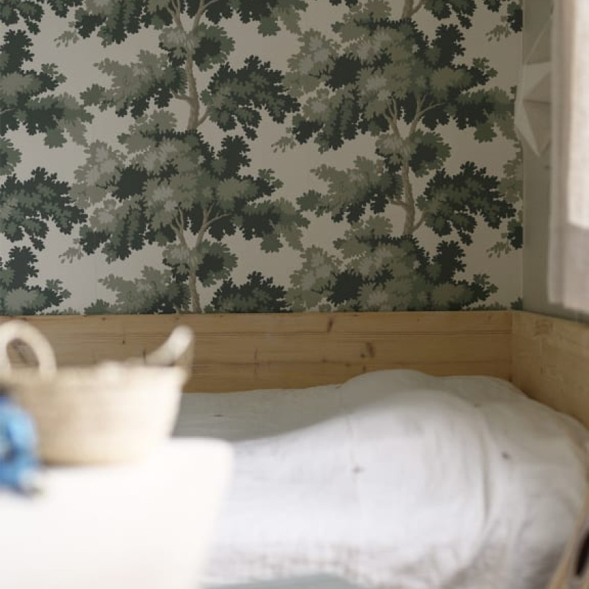 Tapet lavabil cu un design inspirat de natura, cu o nuanță delicată de gri.