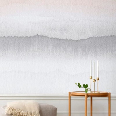 Tapet lavabil Gryning Grey cu un design minimalist in nuante de gri si bej