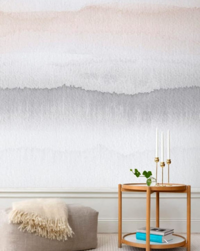 Tapet lavabil Gryning Grey cu un design minimalist in nuante de gri si bej
