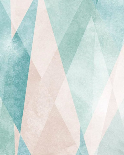 Tapet geometric modern cu forme suprapuse în culori pastelate
