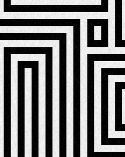 Tapet lavabil cu model geometric negru și alb, Österbro Black.