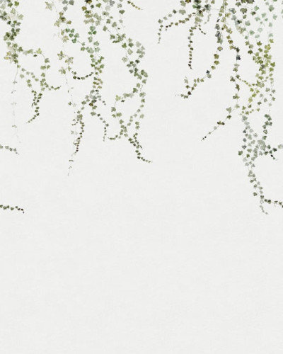 Tapet floral verde cu frunze delicate într-un interior elegant