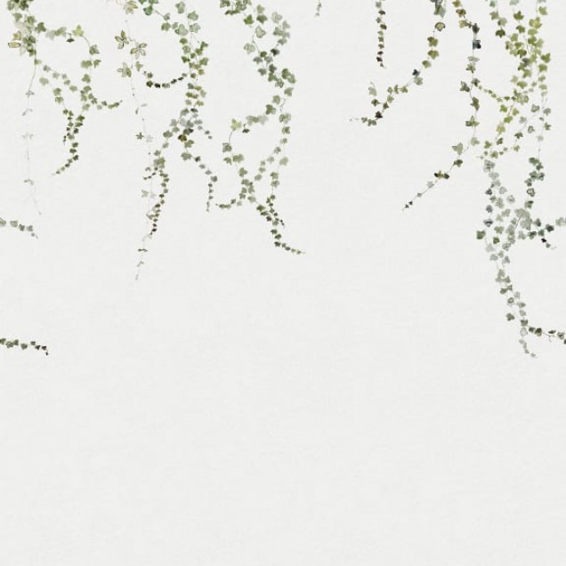 Tapet floral verde cu frunze delicate într-un interior elegant