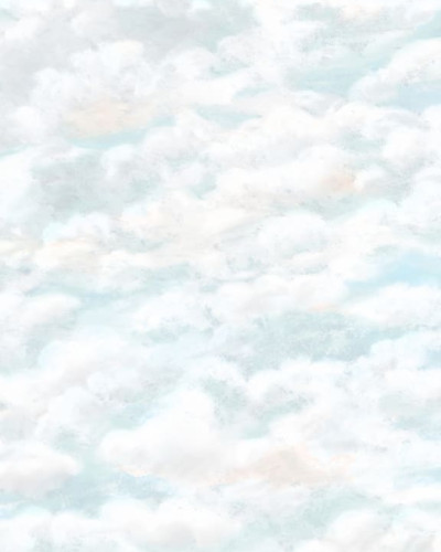 Tapet lavabil Himmel Light Blue cu design de nori, perfect pentru dormitoare, sufragerii sau birouri.