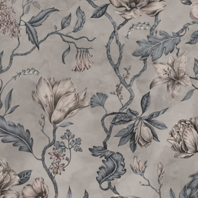 Tapet floral cu flori delicate în tonuri pastelate