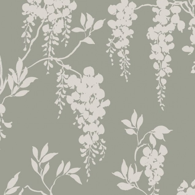 Tapet Hedvig Garden Green Tapet cu flori delicate pe un fundal verde pastel, Hedvig Garden Green