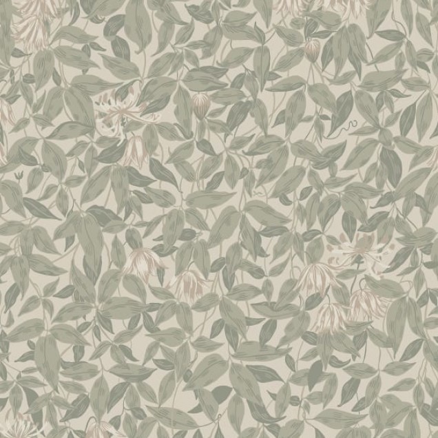 Tapet Linnea Garden Green cu design cu frunze
