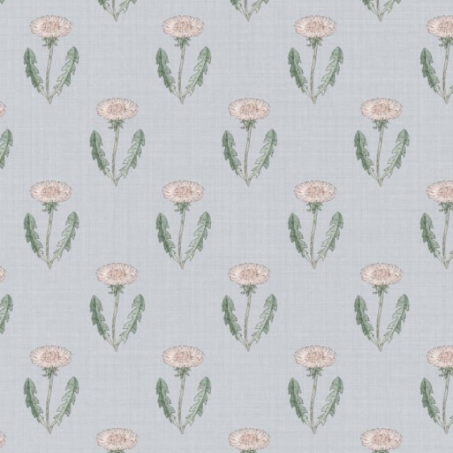 Tapet floral delicat, Maskrosen Soft Blue, ideal pentru dormitor sau living.