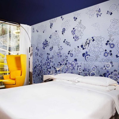 Wallpaper modern cu design floral de Delft