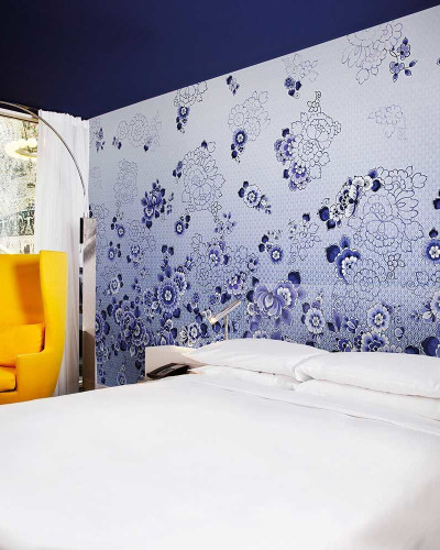 Wallpaper modern cu design floral de Delft