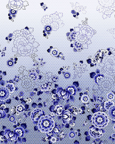 Wallpaper modern cu design floral de Delft