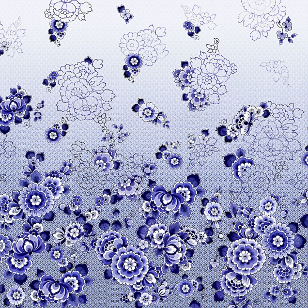 Wallpaper modern cu design floral de Delft
