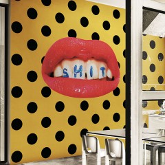 Fototapet Toiletpaper / Wash Your Mouth (portocaliu), personalizat, Londonart