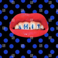 Fototapet Toiletpaper / Wash Your Mouth (negru/albastru), personalizat, Londonart
