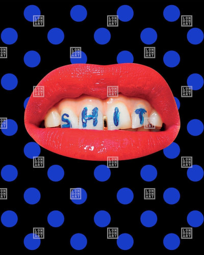 Tapet cu design Toiletpaper / Wash Your Mouth (negru/albastru)