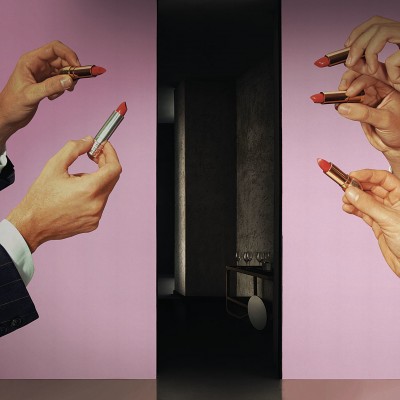 Tapet modern cu design minimalist "Beauty is Nothing" Fuchsia