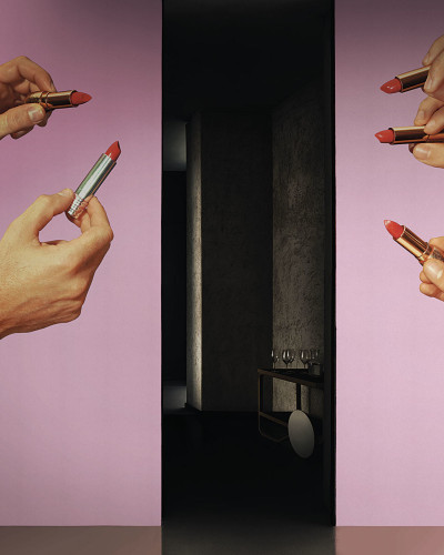 Tapet modern cu design minimalist "Beauty is Nothing" Fuchsia