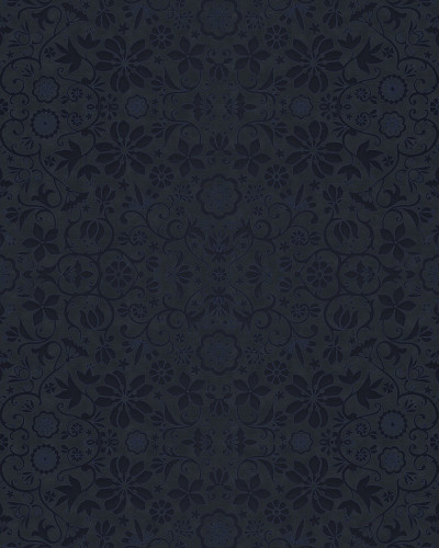 Tapet cu design floral negru