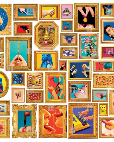 Tapet cu rame aurii Toiletpaper / Family Portrait (alb) cu un design artistic original.